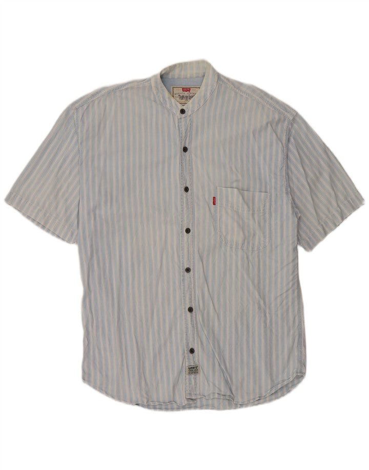 Camicia a maniche corte da uomo Levi's in cotone a righe grandi blu