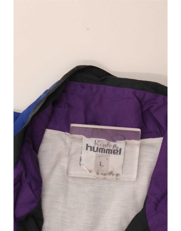 Giacca da ginnastica grafica da uomo Hummel grande color block blu navy