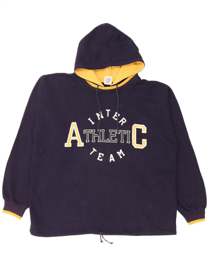 Gap Felpa con cappuccio grafica da uomo, grande, in poliestere blu navy