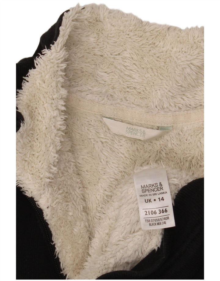 Giacca da ginnastica da donna Marks & Spencer Sherpa UK 14 grande nera