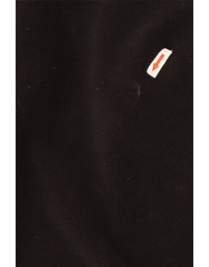 Maglione in pile Adidas da uomo con zip e collo piccolo in poliestere nero