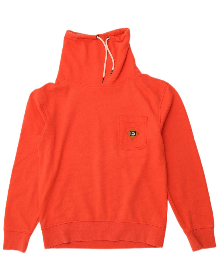 JACK & JONES Felpa da uomo con collo alto, maglione grande, cotone arancione