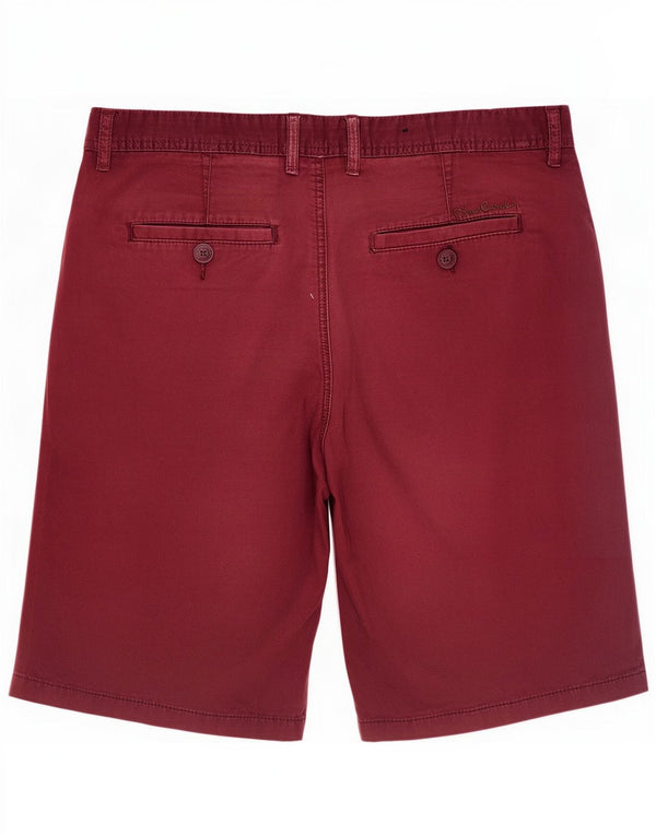 Pantaloncini chino da uomo Pierre Cardin piccoli W32 in cotone bordeaux