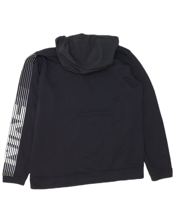 Felpa con cappuccio e collo con zip grafica Nike da uomo, poliestere medio blu navy
