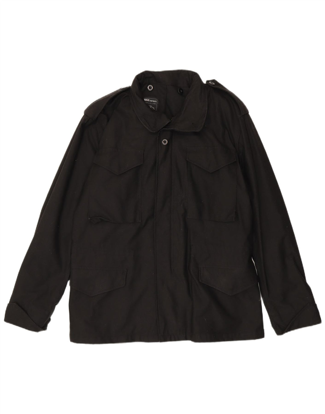 Giacca militare vintage da uomo vestibilità regolare UK 38 cotone nero medio