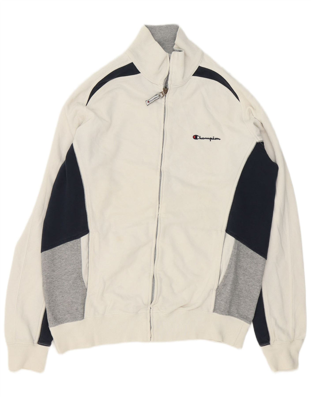 Giacca da tuta da uomo Champion XL in cotone color block bianco