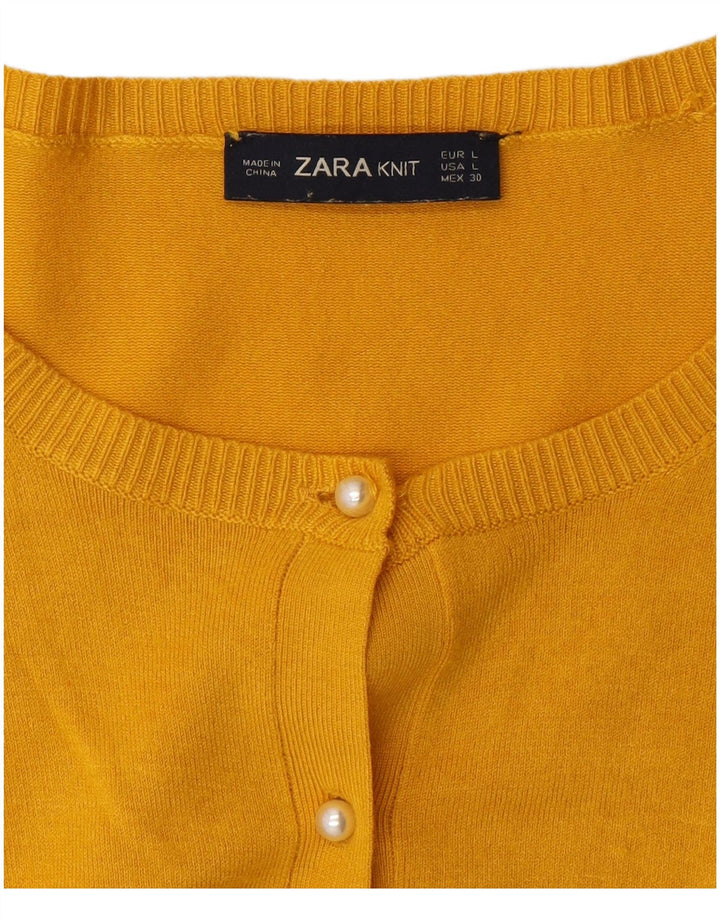 Maglione cardigan da donna Zara UK 14 grande giallo