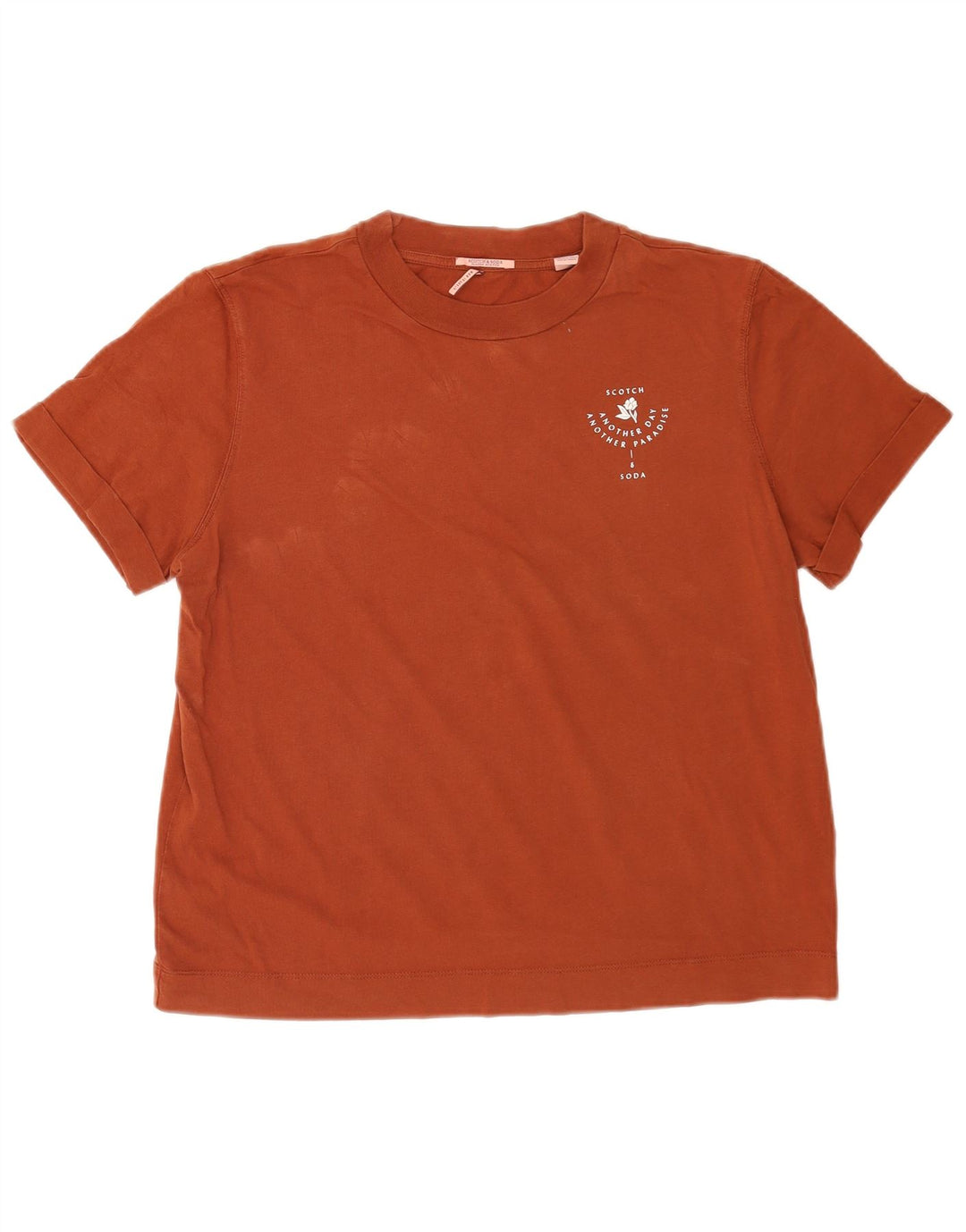 Maglietta da donna Scotch & Soda Top UK 14 Cotone marrone medio