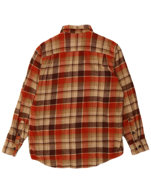 Timberland Mens Flannel Shirt Medium Beige Check Cotton