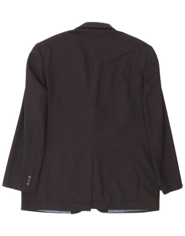 Giacca blazer a 3 bottoni da uomo Marks & Spencer UK 44 XL poliestere blu navy