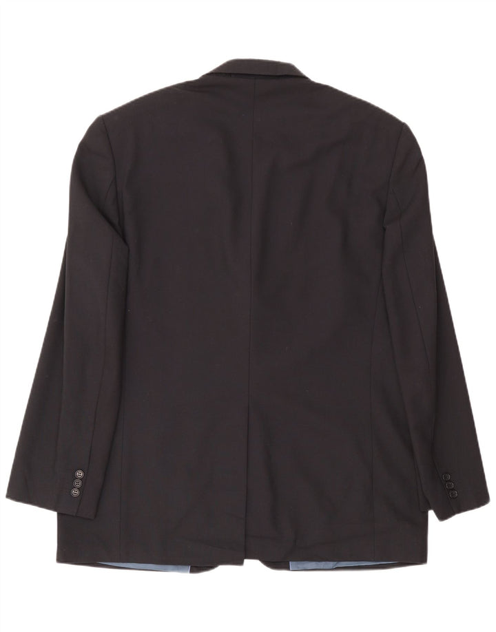 Giacca blazer a 3 bottoni da uomo Marks & Spencer UK 44 XL poliestere blu navy