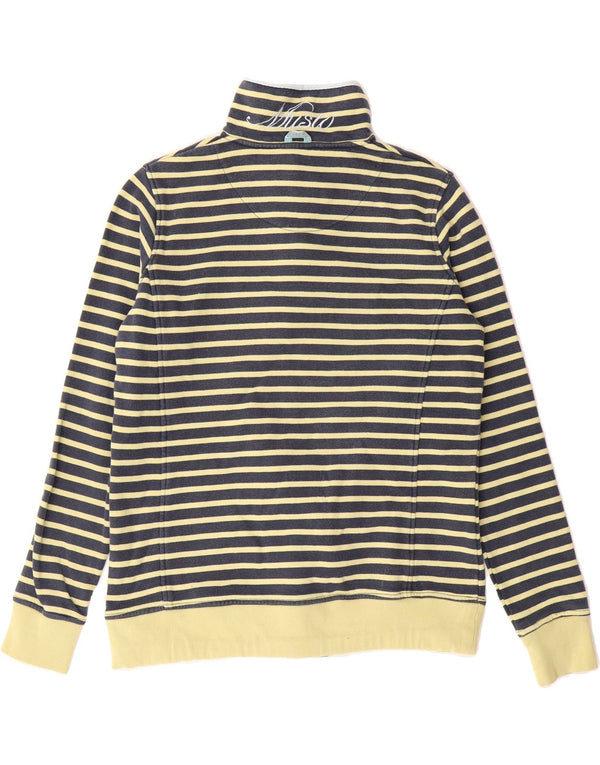MUSTO Womens Oversized Sweatshirt Jumper UK 8 Small Blue Striped