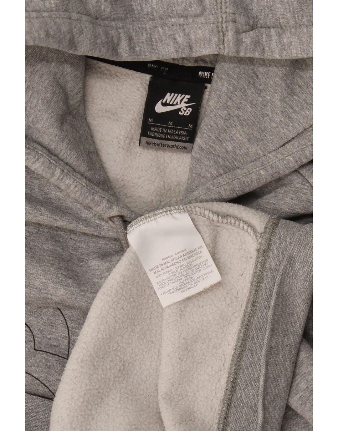 Felpa con cappuccio grafica Nike da uomo in cotone chiazzato grigio medio