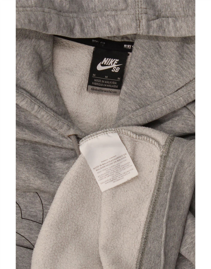 Felpa con cappuccio grafica Nike da uomo in cotone chiazzato grigio medio