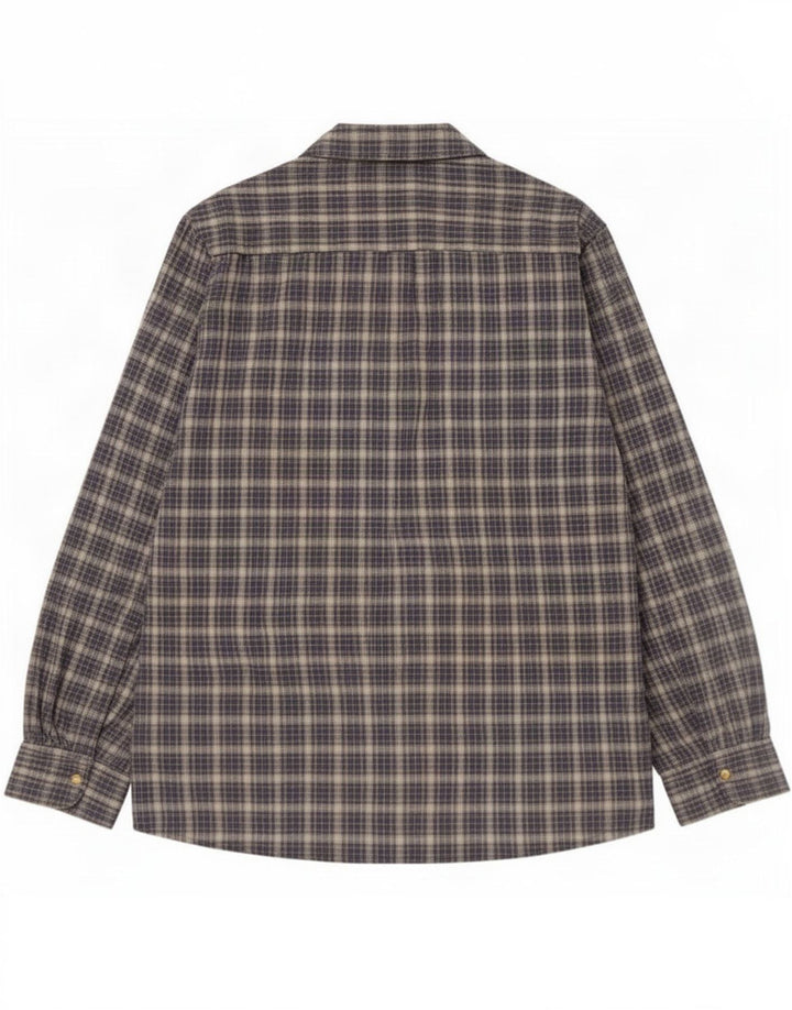 Camicia in flanella da uomo Rohan piccola in cotone scozzese blu navy