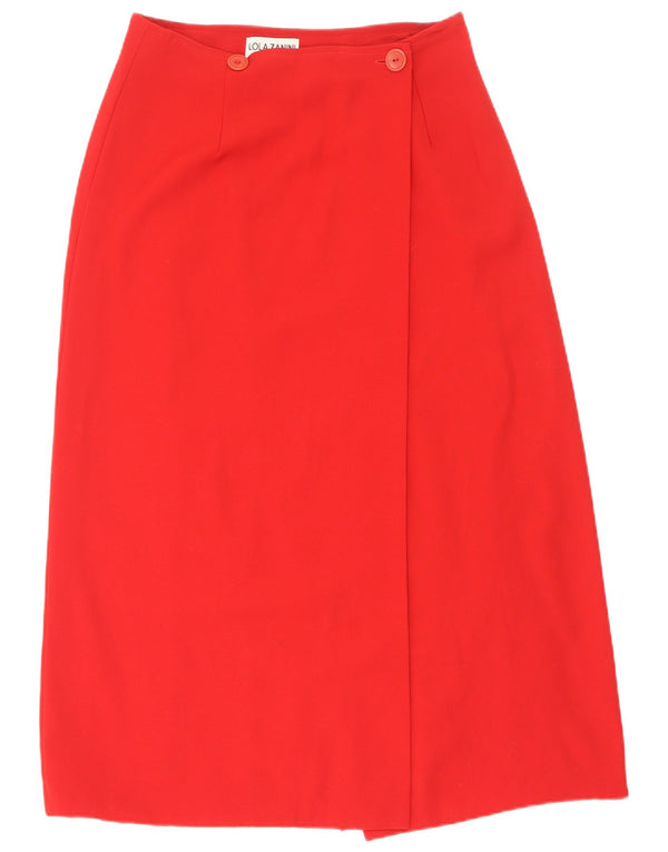 Gonna a portafoglio da donna Lola Zanini W29 Lana vergine rossa media