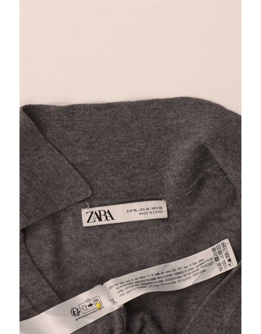 Maglione cardigan da donna Zara UK 18 XL lana grigia
