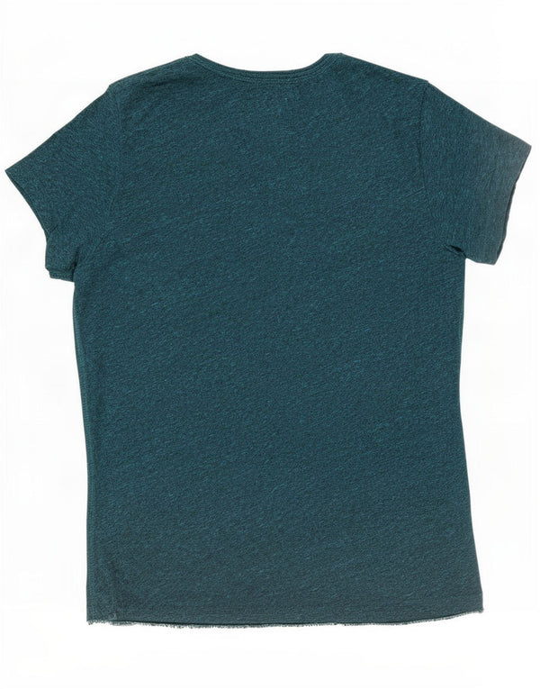 T-shirt grafica da donna Superdry Top UK 14 Large Verde screziato in poliestere