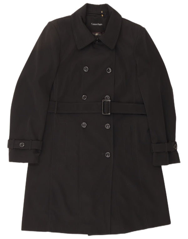 CALVIN KLEIN Trench da donna UK 16 Large Nero Poliestere