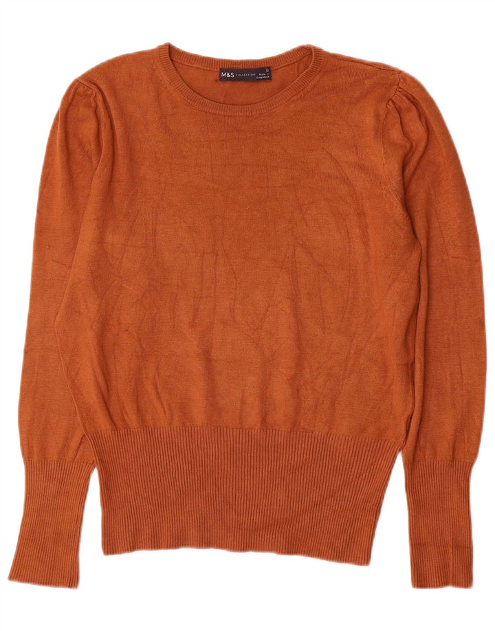 Maglione maglione con scollo a barca da donna Marks & Spencer UK 12 Marrone medio