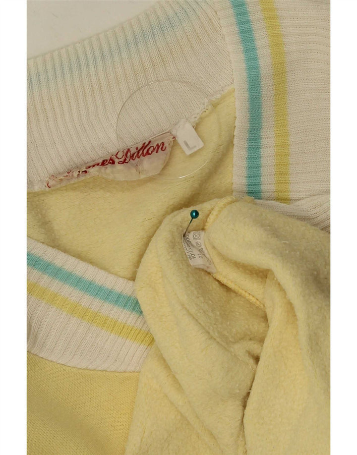 Giacca da tuta da uomo James Dillon grande in cotone color block giallo
