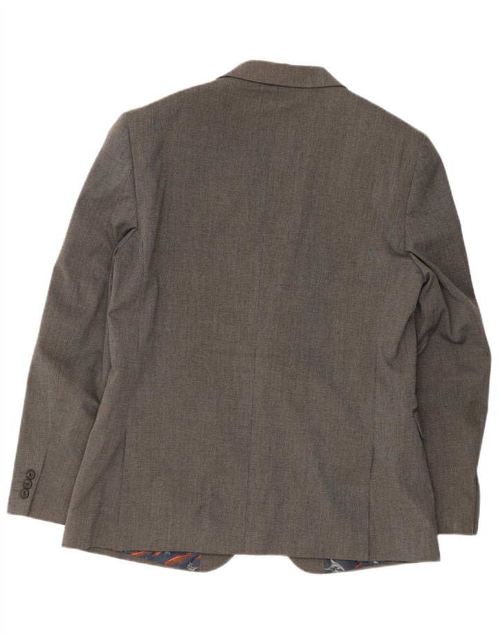 Giacca blazer da uomo a 2 bottoni vestibilità moderna Ted Baker US 42 XL poliestere grigio