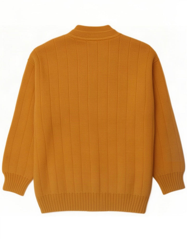Maglione cardigan da uomo vintage giallo medio
