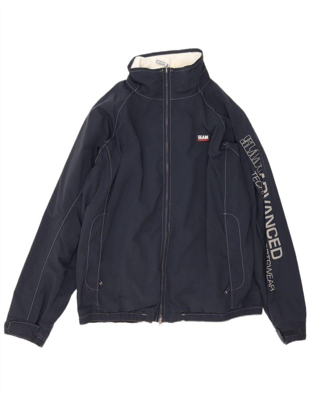 Giacca antipioggia grafica da uomo Slam UK 44 2XL Nylon blu navy