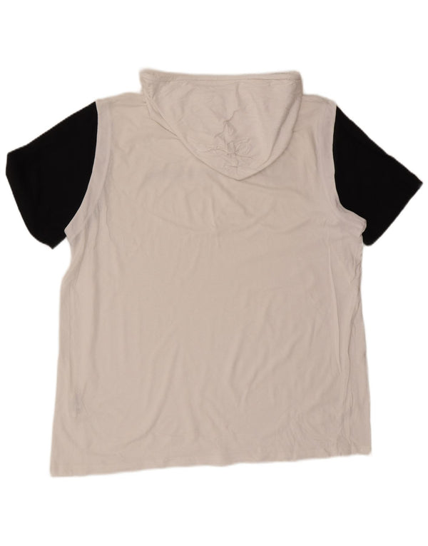 T-shirt grafica con cappuccio da uomo Champion Top 2XL cotone color block bianco