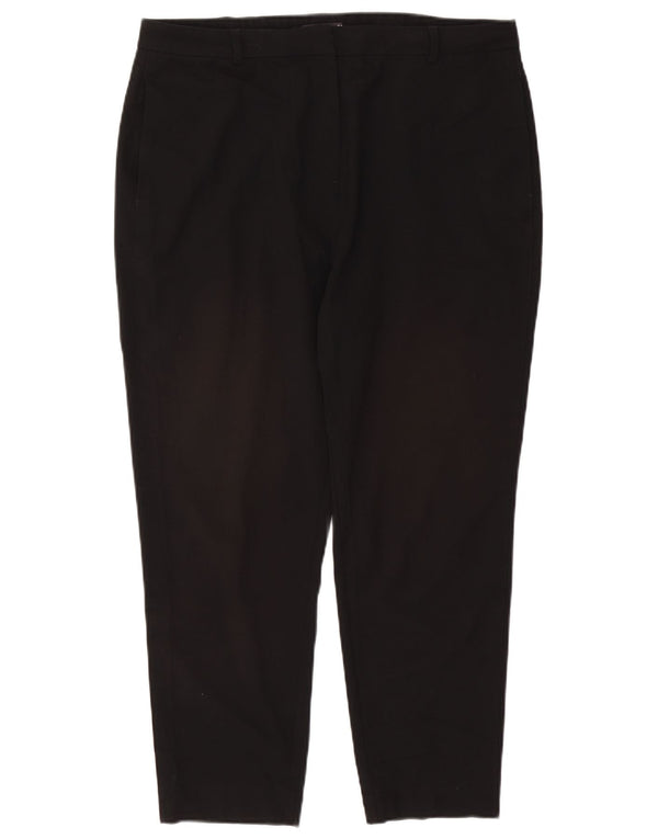 Pantaloni da abito a vita alta da donna Marks & Spencer UK 18 XL W36 L27 Nero