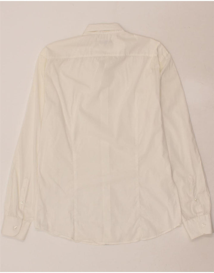 TRUSSARDI JEANS Mens Shirt Large White Vintage Trussardi Jeans and Second-Hand Trussardi Jeans from Messina Hembry 