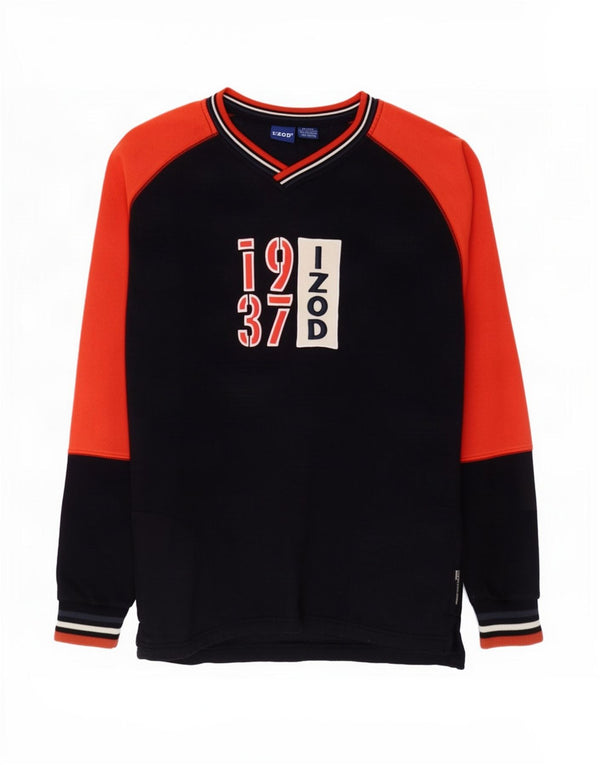 Felpa grafica per ragazzi Izod, 12-13 anni, grande color block blu navy
