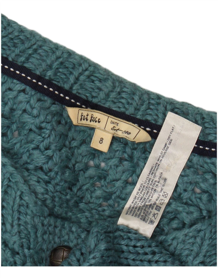 Maglione cardigan da donna Fat Face UK 8 piccolo acrilico blu