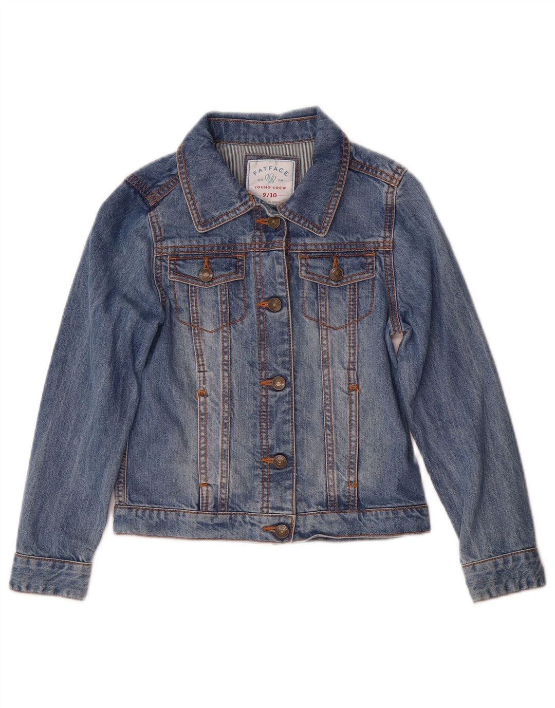 Giacca Jeans Bambina Fat Face 9-10 Anni Cotone Blu