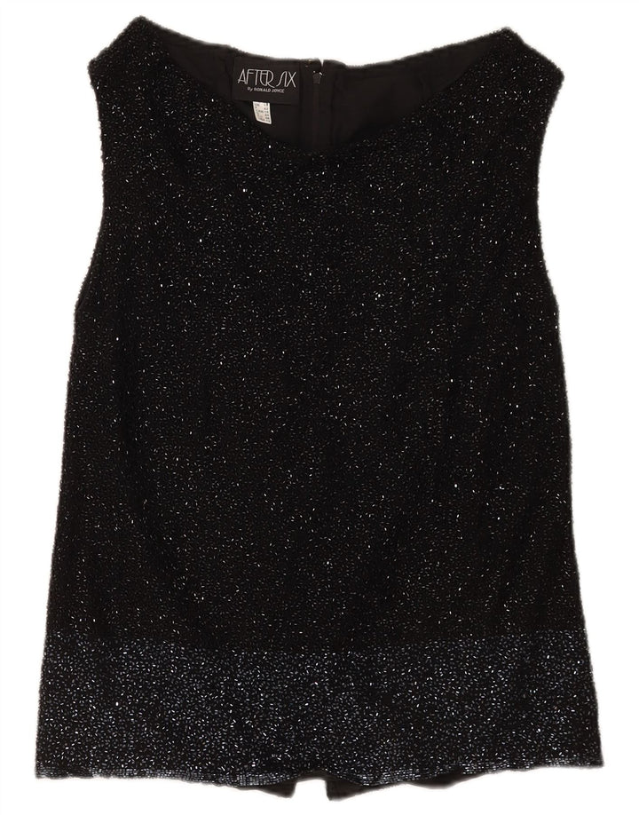 Top camicetta senza maniche da donna Ronald Joyce UK 14 medio nero