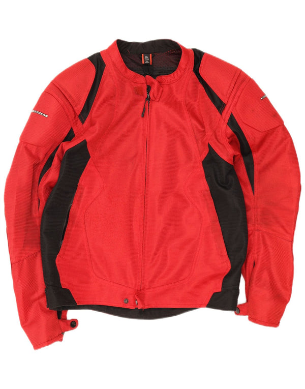Giacca da pilota vintage da uomo UK 42 XL color block rosso