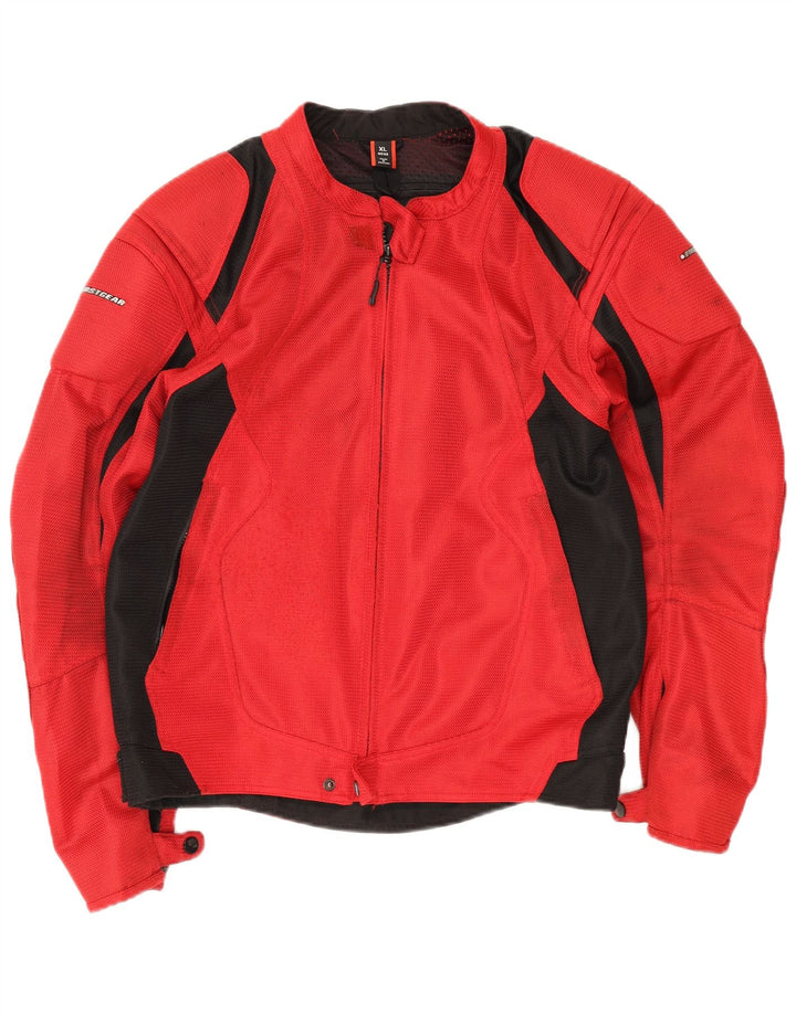 Giacca da pilota vintage da uomo UK 42 XL color block rosso