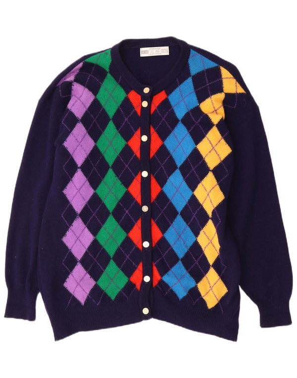 Maglione cardigan da donna St. Bernard UK 14/16 Grande blu navy a rombi/diamante