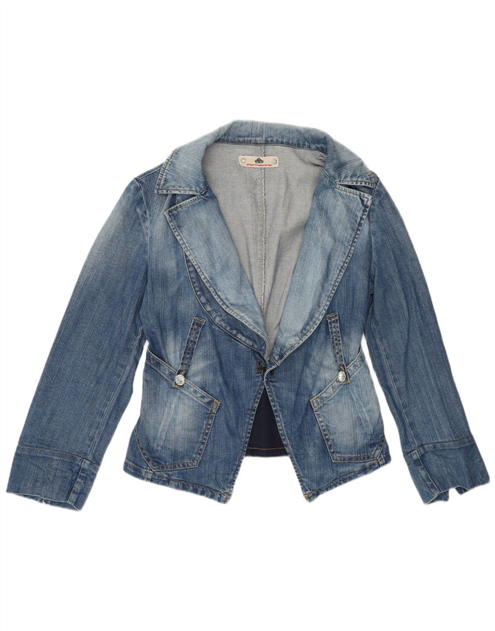 Giacca blazer in denim corto da donna Fornarina UK 8 piccola blu