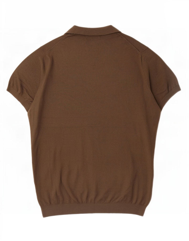 Polo da uomo Massimo Dutti in cotone kaki medio