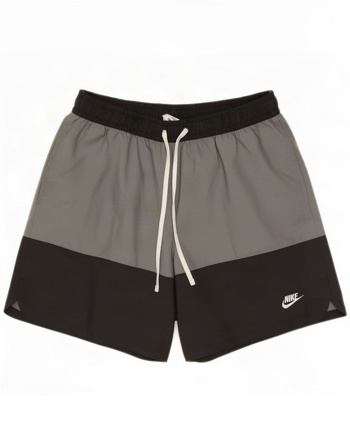 Pantaloncini sportivi da uomo Nike Large in poliestere color block grigio
