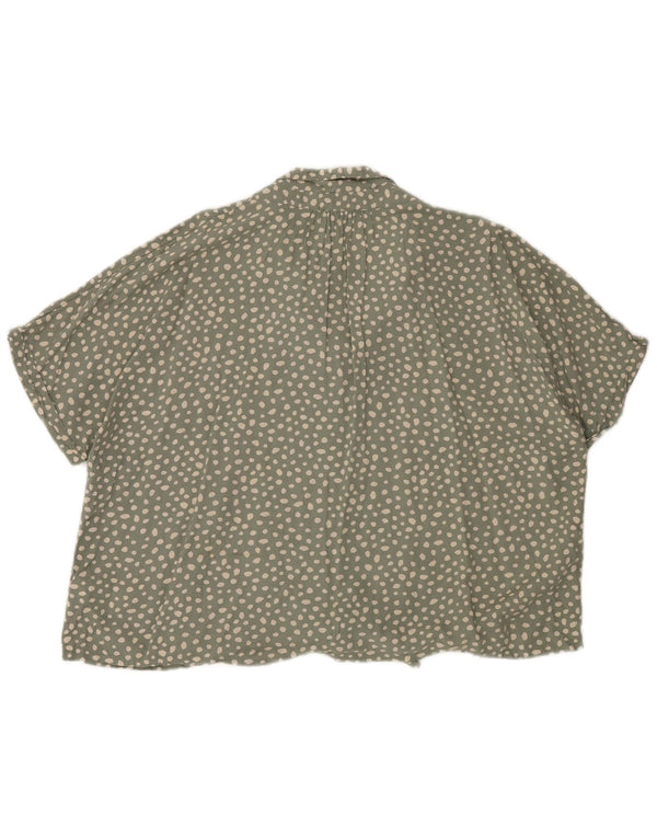 FAT FACE Camicetta da donna con cravatta sul davanti UK 20 2XL Verde maculato