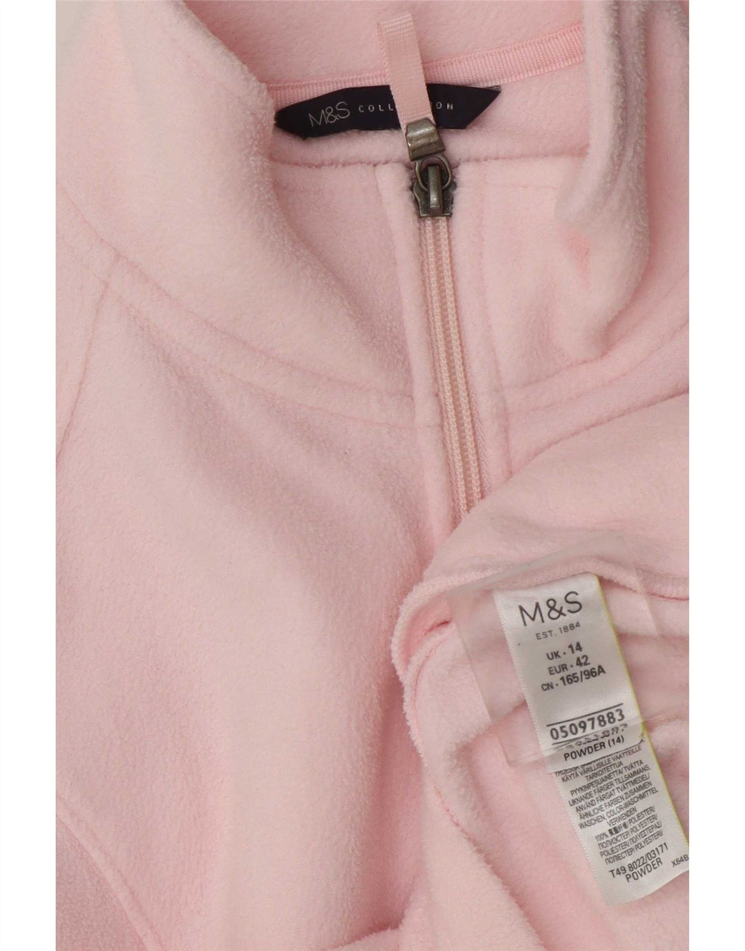 Giacca in pile da donna Marks & Spencer UK 14 Large Rosa Poliestere