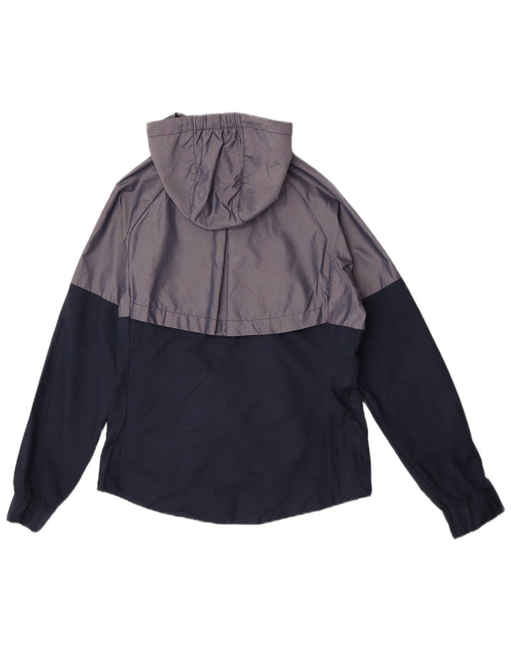 Giacca antipioggia oversize con cappuccio Nike da donna UK 10 Small in nylon color block grigio