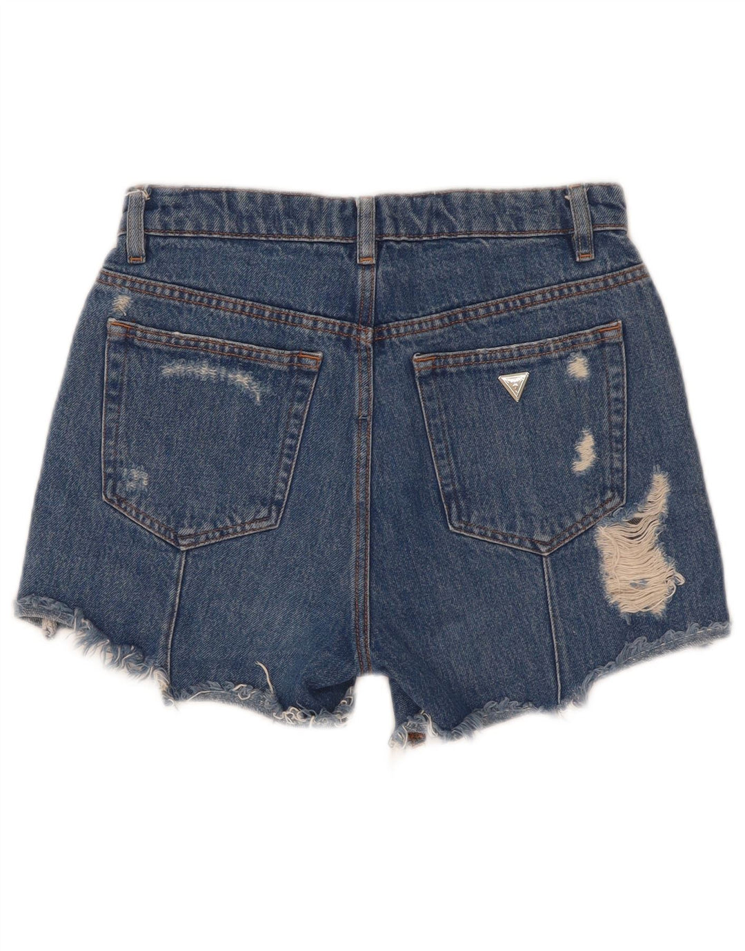 Pantaloncini in denim invecchiato da donna Guess W25 XS poliestere blu