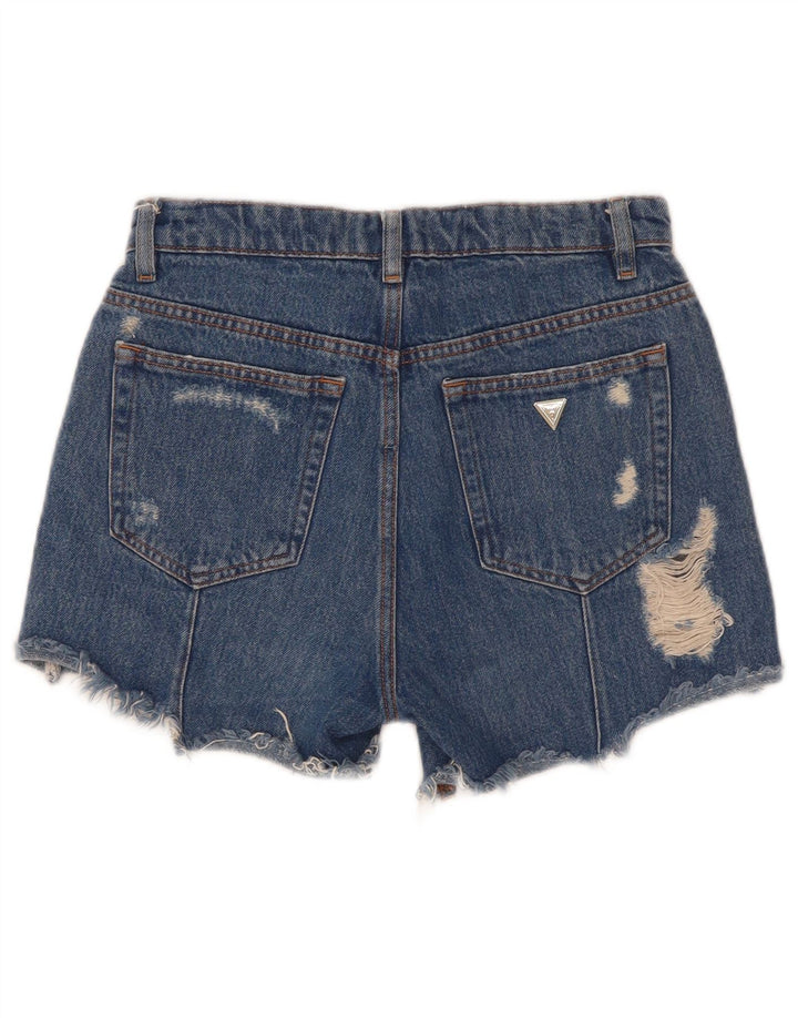 Pantaloncini in denim invecchiato da donna Guess W25 XS poliestere blu