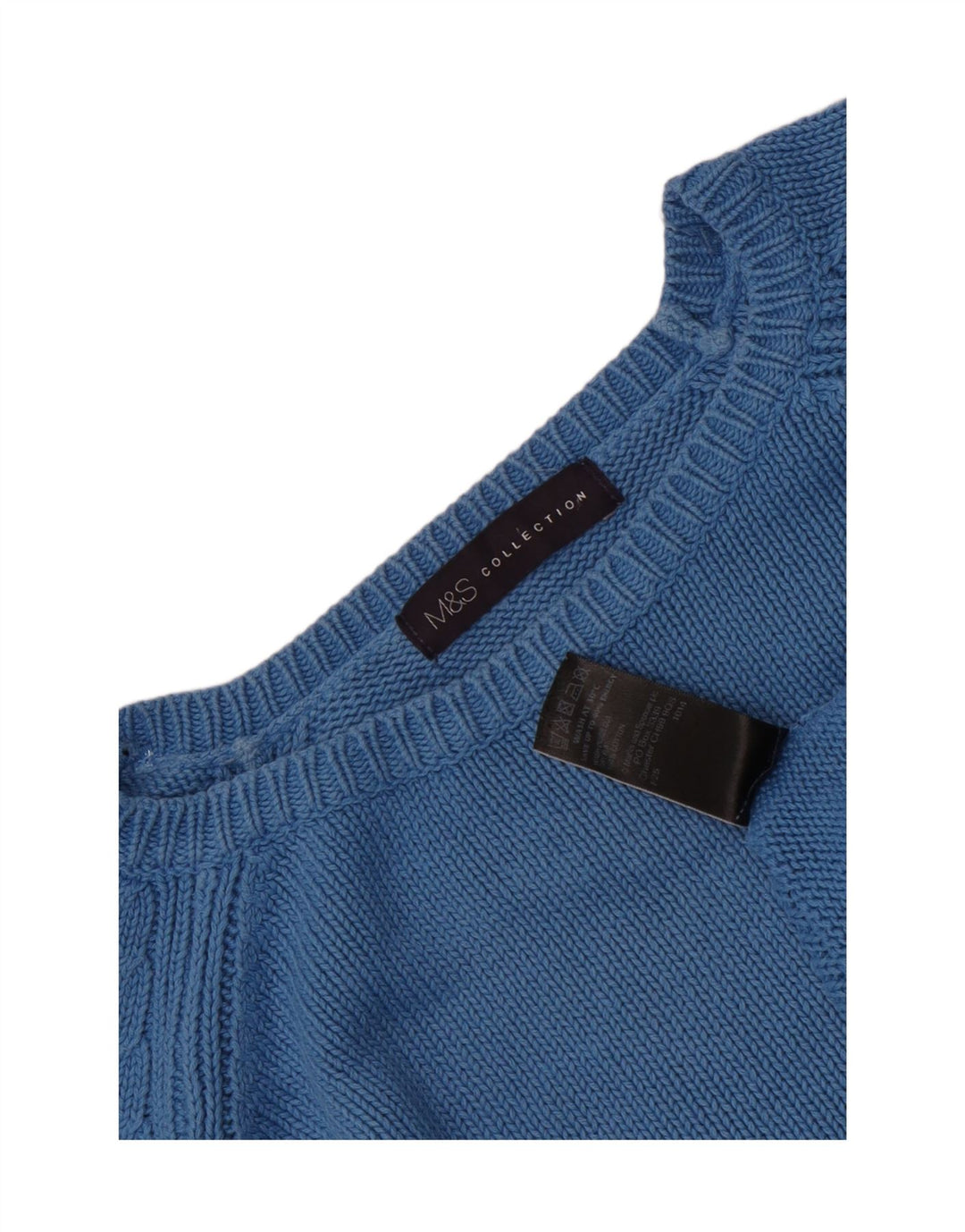 Maglione maglione oversize con scollo a barca da donna Marks & Spencer UK 10 piccolo blu
