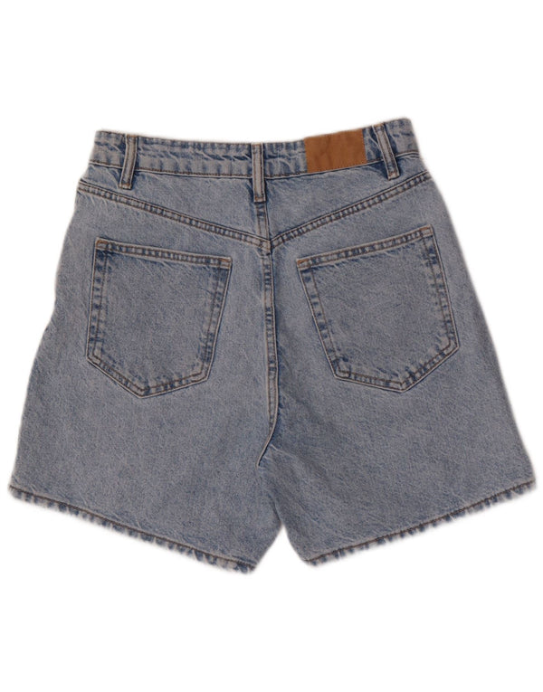 Pantaloncini di jeans a vita alta da donna ZARA EU 38 piccoli W28 blu
