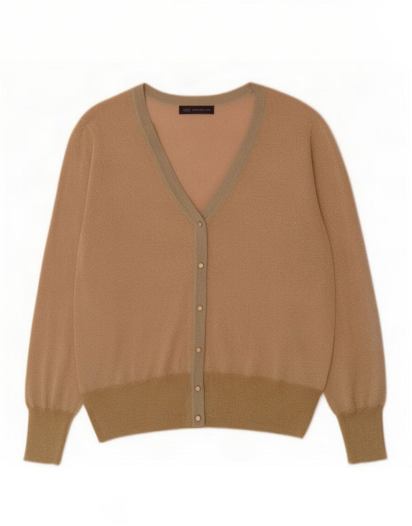 Maglione cardigan da donna Marks & Spencer UK 16 Grande viscosa screziata rosa