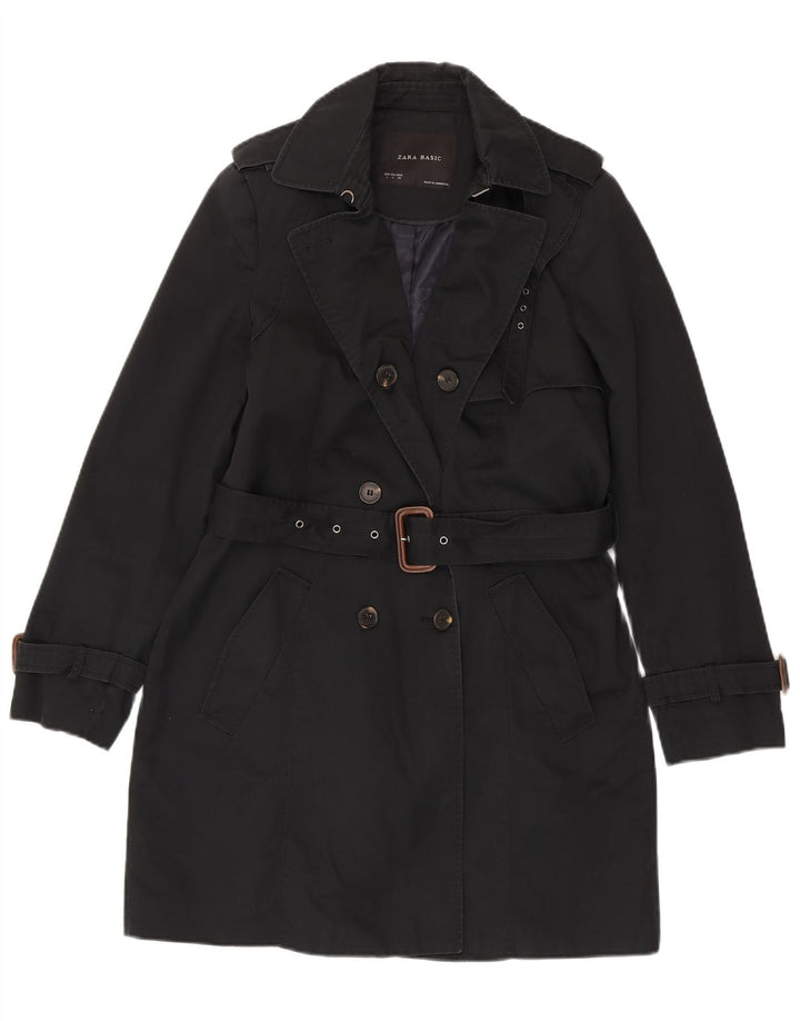 Trench da donna Zara UK 16 grande cotone nero